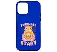 Custodia per iPhone 12 mini Gamer Cat Purr-ess Start Carino Video Game Art