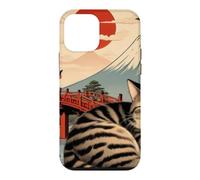 Custodia per iPhone 12 mini Gatto assonnato giapponese che dorme al tempio