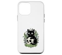 Custodia per iPhone 12 mini Gatto Nero Teschio Gotico Arte Botanica Strega