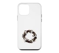 Custodia per iPhone 12 mini Gatto Nero Teschio Halloween Arte Strega