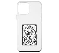 Custodia per iPhone 12 mini Gecko Linocut Style Minimalista Animal Art