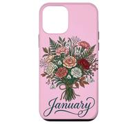 Custodia per iPhone 12 mini Gennaio Nascita Fiore Garofano Bucaneve Compleanno Floreale