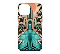 Custodia per iPhone 12 mini Geometria Art Deco a bordo piscina