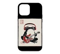 Custodia per iPhone 12 mini Giapponese Grumpy Frog Chitarrista Musica Rock Asiatico Woodblock