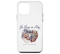 Custodia per iPhone 12 mini Go Grey in May Cervello Tumor Awareness Fiocco Floreale