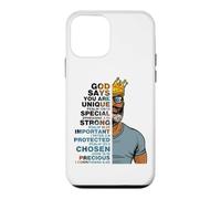 Custodia per iPhone 12 mini God Says You Are Unique Black Men King Dad Nonno Padre
