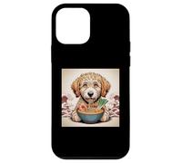 Custodia per iPhone 12 mini Goldendoodle Cane Ramen giapponese Kawaii Anime Goldendoodle