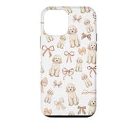 Custodia per iPhone 12 mini Goldendoodle - Motivo con fiocco per cani, carino, coquette, scarabocchiare, animale domestico Kawaii