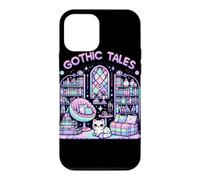 Custodia per iPhone 12 mini Gothic Tales Pastel Library Cat - Lettore di vermi