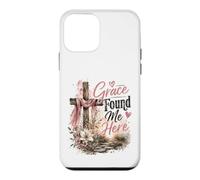 Custodia per iPhone 12 mini Grace Found Me Here, Croce Cristiana Design