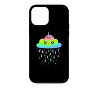 Custodia per iPhone 12 mini Grafica a goccia arcobaleno con unicorno, nuvola, pioggia