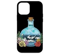 Custodia per iPhone 12 mini Grafica nautica con oceano in una bottiglia con onde marine