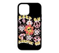 Custodia per iPhone 12 mini Grafica retrò con margherita "Keep On Keepin' On"