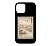 Custodia per iPhone 12 mini Gru della Manciuria Sole Rosso Tradizionale Giappone Woodblock Art