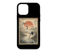 Custodia per iPhone 12 mini Gru della Manciuria Sole Rosso Tradizionale Giappone Woodblock Art