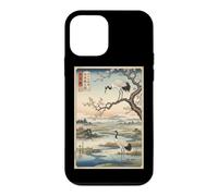 Custodia per iPhone 12 mini Gru E Sole Rosso Giapponese Woodblock Art Tradizionale Giappone