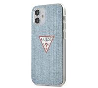 Custodia per iPhone 12 mini Guess Jeans Collection blu