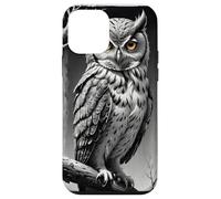 Custodia per iPhone 12 mini Gufo gotico in bianco e nero, estetica vintage lunatica
