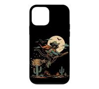 Custodia per iPhone 12 mini Halloween strega gatto cowboy deserto luna scopa