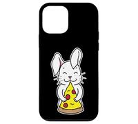 Custodia per iPhone 12 mini Happy Bunny Abbracciare Pizza Slice
