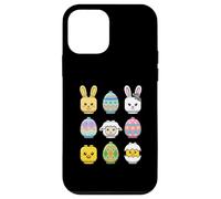 Custodia per iPhone 12 mini Happy Easter Building Blocks Faces Minifig Brick Toy Kids