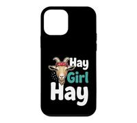 Custodia per iPhone 12 mini Hay Girl Hay Funny Goat Lover per ragazze