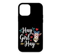 Custodia per iPhone 12 mini Hay Girl Hay Funny Goat Lover per ragazze
