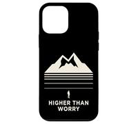 Custodia per iPhone 12 mini Higher Than Worry montagna silhouette escursionista