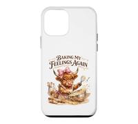 Custodia per iPhone 12 mini Highland Cow Baking My Feelings Again Divertente