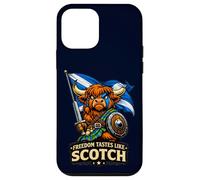 Custodia per iPhone 12 mini Highland Cow con la bandiera della Scozia