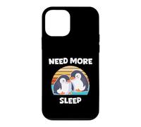 Custodia per iPhone 12 mini Ho bisogno di più sonno Un pinguino che dorme carino coppia che dorme prima di andare a letto