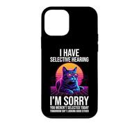 Custodia per iPhone 12 mini Ho udito selettivo.. Divertente gattino 80s Synthwave Meme Cat