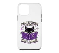 Custodia per iPhone 12 mini Home Is Where I Hide My Spell Books Lettore di streghe gatto nero