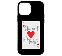 Custodia per iPhone 12 mini How Did I Get So Lucky Ace Card Hearts Valentine Anniversary