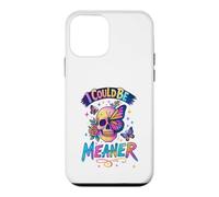 Custodia per iPhone 12 mini I Could Be Meaner Skull Butterfly Art, Dark Gothic Floral