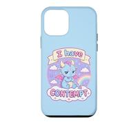 Custodia per iPhone 12 mini I Have Contempt - Simpatico drago kawaii sarcastico, arte dell'umore blu