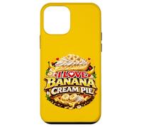 Custodia per iPhone 12 mini I Love Banana Cream Pie Retro Diner Dessert Topping Cherry