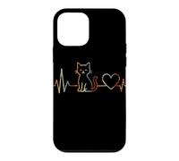 Custodia per iPhone 12 mini I Love Cats Battito cardiaco Vintage ECG Cardiogramma Retro