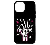 Custodia per iPhone 12 mini I' m Fine Funny Skeleton Hand Thumbs Up Hand Sign Sarcastico