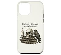 Custodia per iPhone 12 mini I Silently Correct Your Grammar Skull Raven Funny Teacher