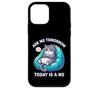 Custodia per iPhone 12 mini Il gatto dice che Ask Me Tomorrow Today non è un amante dei gatti divertente