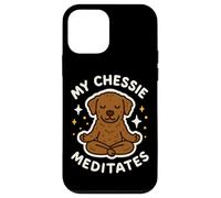 Custodia per iPhone 12 mini Il mio cane Chessie Retriever medita divertente carino
