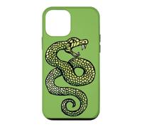 Custodia per iPhone 12 mini Illustrazione del serpente che colpisce il tatuaggio del serpente che sibila verde