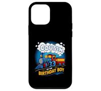 Custodia per iPhone 12 mini I'm Cousin Of The Birthday Boy Party Train Supply Locomotiva
