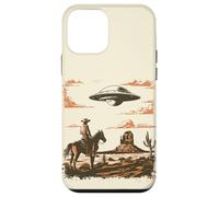 Custodia per iPhone 12 mini Incontro Vintage tra Cowboy e Alieno nel Deserto