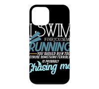 Custodia per iPhone 12 mini Io nuotare se tu mai mi vedo correre divertente nuotatore