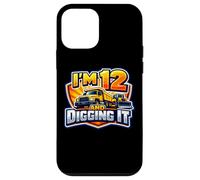 Custodia per iPhone 12 mini Io sono 12 E Digging It Boys 12 ° compleanno camion da costruzione