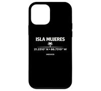 Custodia per iPhone 12 mini Isla Mujeres Messico Coordinates Island Travel Design