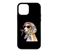 Custodia per iPhone 12 mini Italian Greyhound Dog Granny Square Crochet Yarn Uncinetto