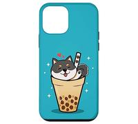 Custodia per iPhone 12 mini Japanese Bubble Boba Tea Kawaii Tri Color Black Shiba Inu
